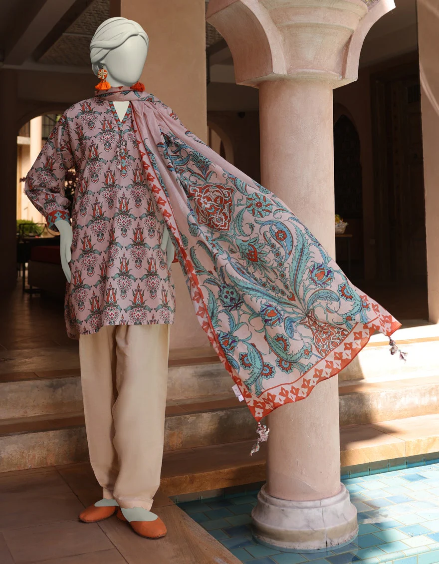 Junaid Jamshaid 2PC-JLAWN-S-JDS-25-1019 Multicolor Lawn Printed Shades Of Summer 2025