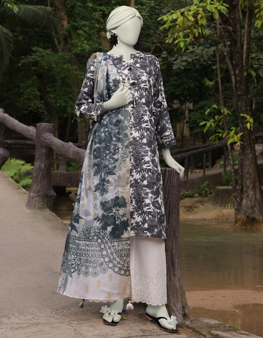 Junaid Jamshaid 2PC-JLAWN-S-JDS-25-1037 Multicolor Jacquard Printed Shades Of Summer 2025 - Image 2
