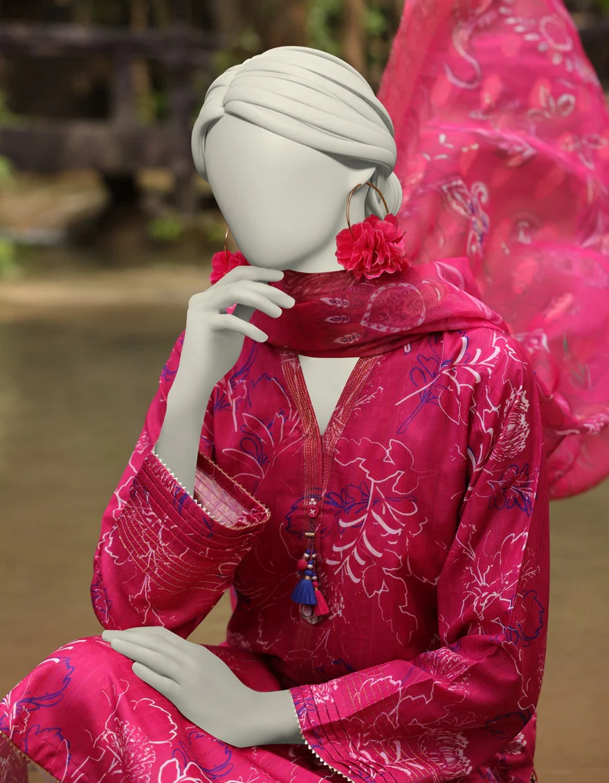 Junaid Jamshaid 2PC-JLAWN-S-JDS-25-1040 Multicolor Jacquard Printed Shades Of Summer 2025 - Image 2