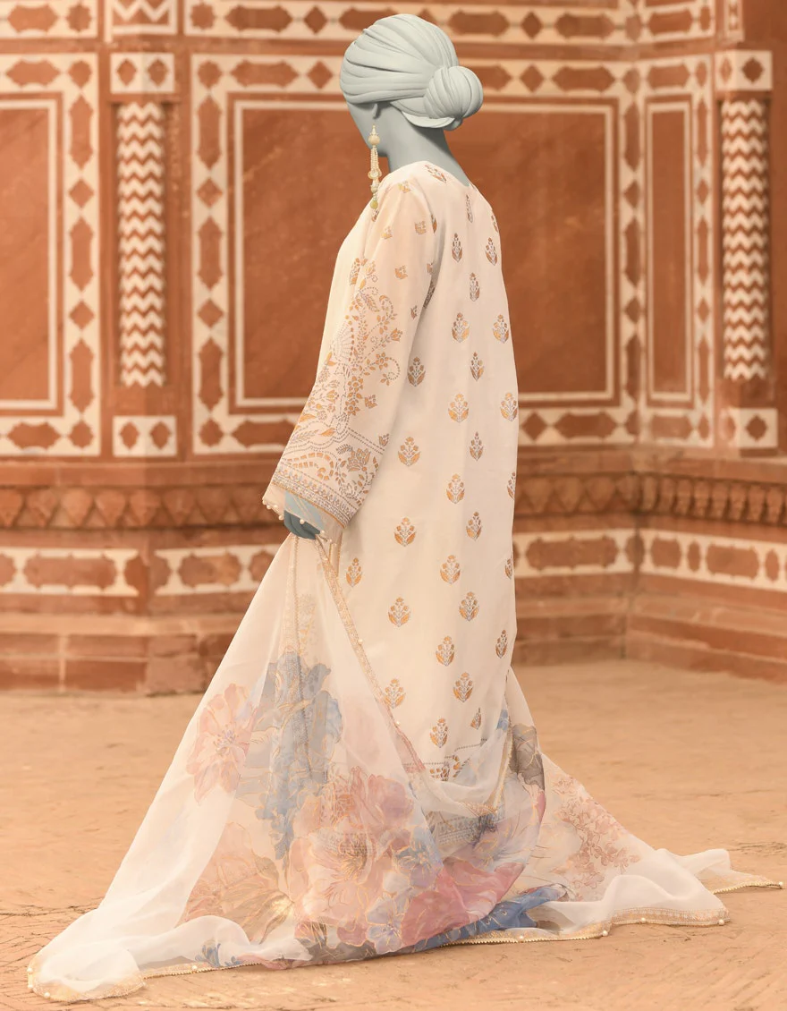 Junaid Jamshaid 2PC-JLAWN-S-JDS-25-1043 Blue Lawn Printed Shades Of Summer 2025 - Image 2