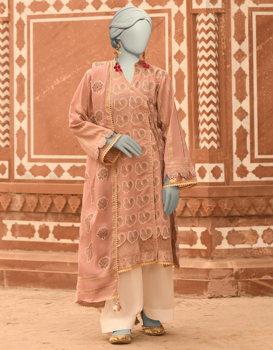 Junaid Jamshaid 2PC-JLAWN-S-JDS-25-1050 Pink Lawn Printed Shades Of Summer 2025