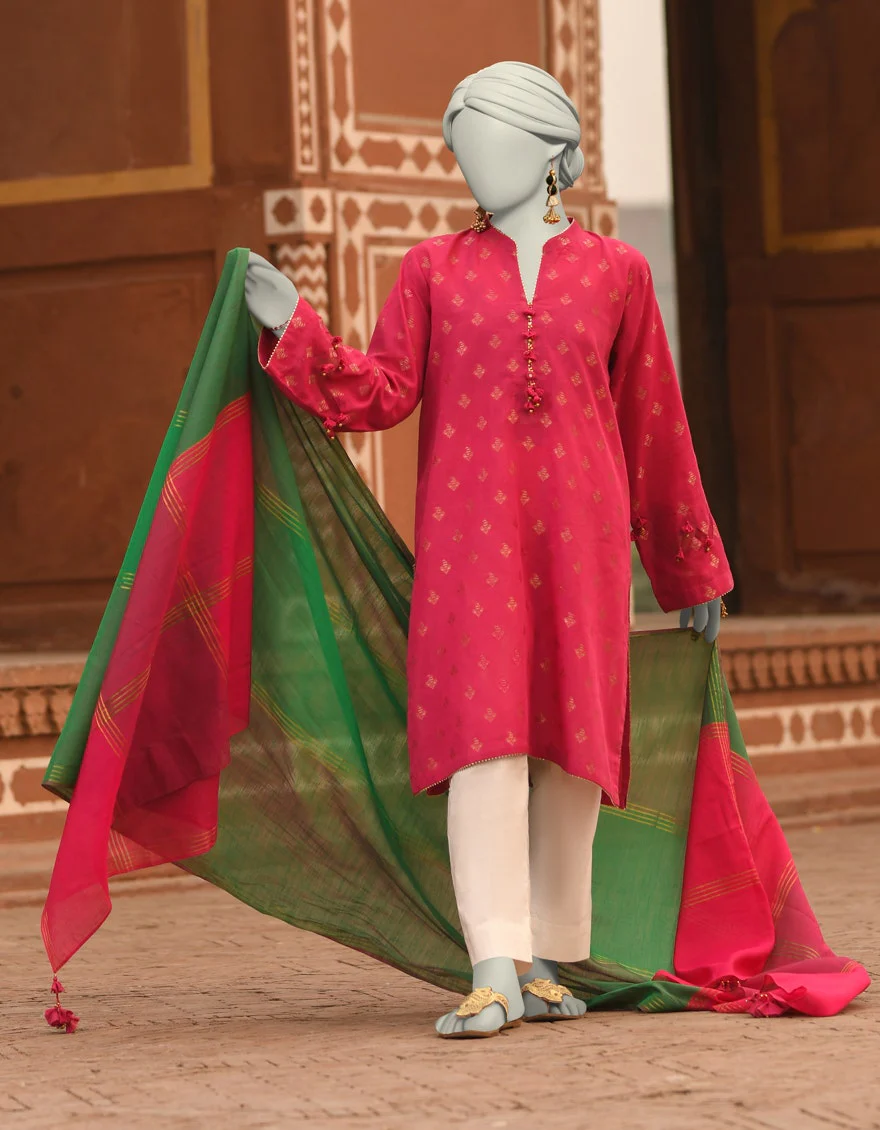Junaid Jamshaid 2PC-JLAWN-S-JDS-25-1054 Pink Jacquard Dyed Shades Of Summer 2025