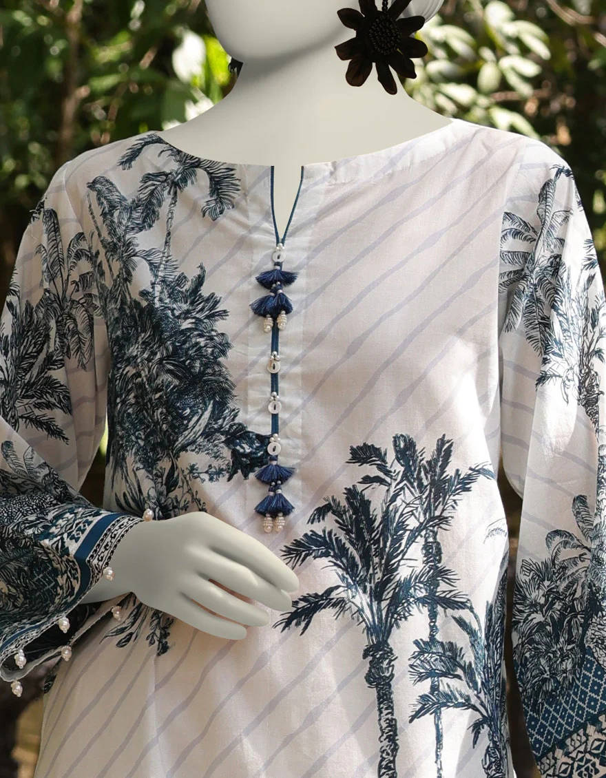 Junaid Jamshaid 2PC-JLAWN-S-JDS-25-1058 Off White Lawn Embroidered Shades Of Summer 2025 - Image 2