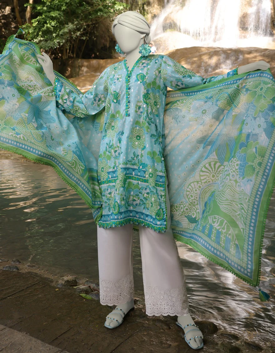 Junaid Jamshaid 2PC-JLAWN-S-JDS-25-1061 Multicolor Lawn Embroidered Shades Of Summer 2025