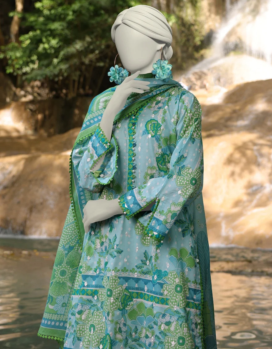 Junaid Jamshaid 2PC-JLAWN-S-JDS-25-1061 Multicolor Lawn Embroidered Shades Of Summer 2025 - Image 2
