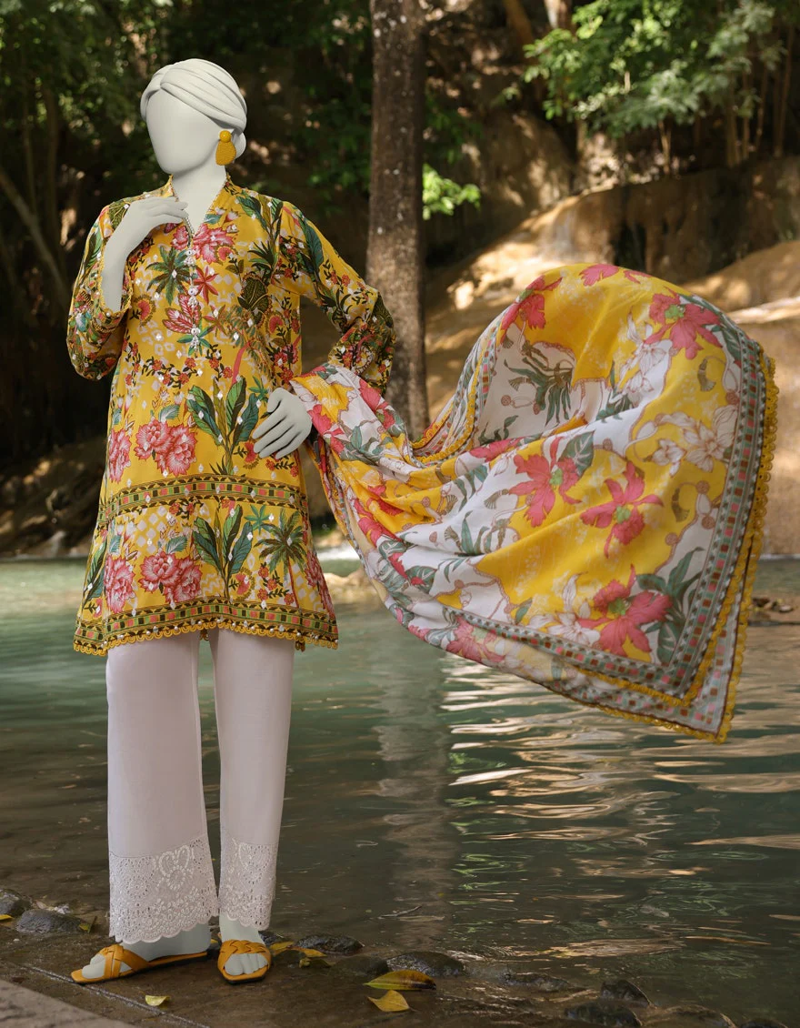 Junaid Jamshaid 2PC-JLAWN-S-JDS-25-1062 Multicolor Lawn Embroidered Shades Of Summer 2025