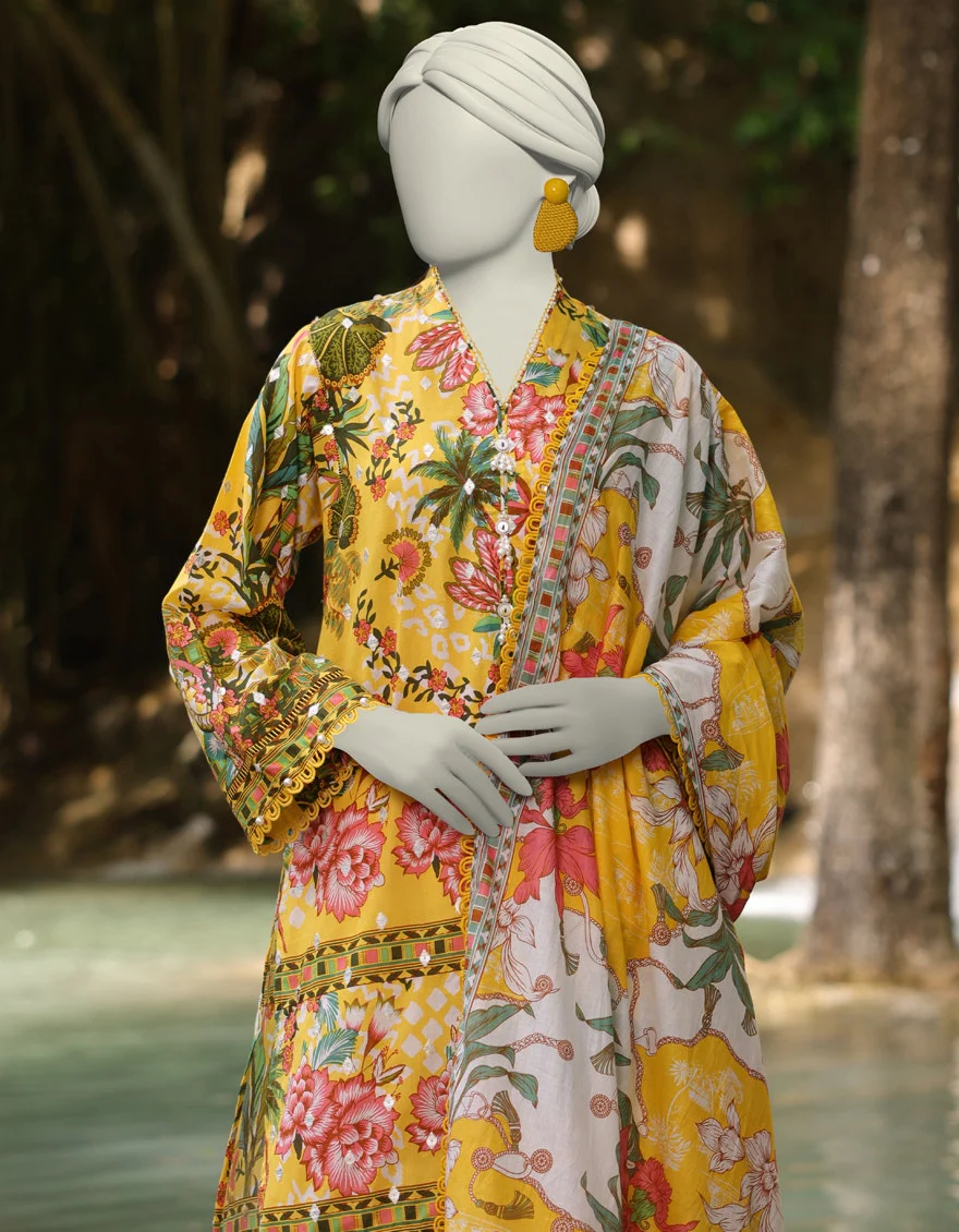 Junaid Jamshaid 2PC-JLAWN-S-JDS-25-1062 Multicolor Lawn Embroidered Shades Of Summer 2025 - Image 2