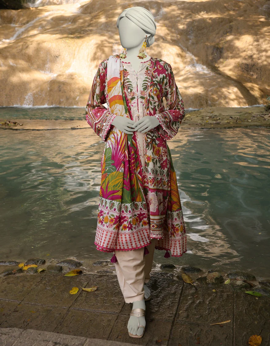 Junaid Jamshaid 2PC-JLAWN-S-JDS-25-1063 Multicolor Lawn Embroidered Shades Of Summer 2025