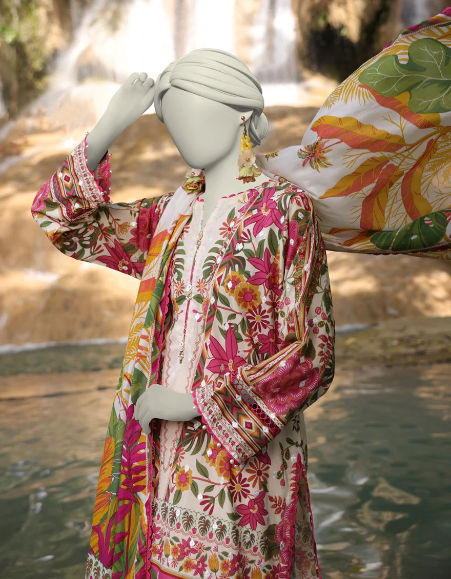 Junaid Jamshaid 2PC-JLAWN-S-JDS-25-1063 Multicolor Lawn Embroidered Shades Of Summer 2025 - Image 2