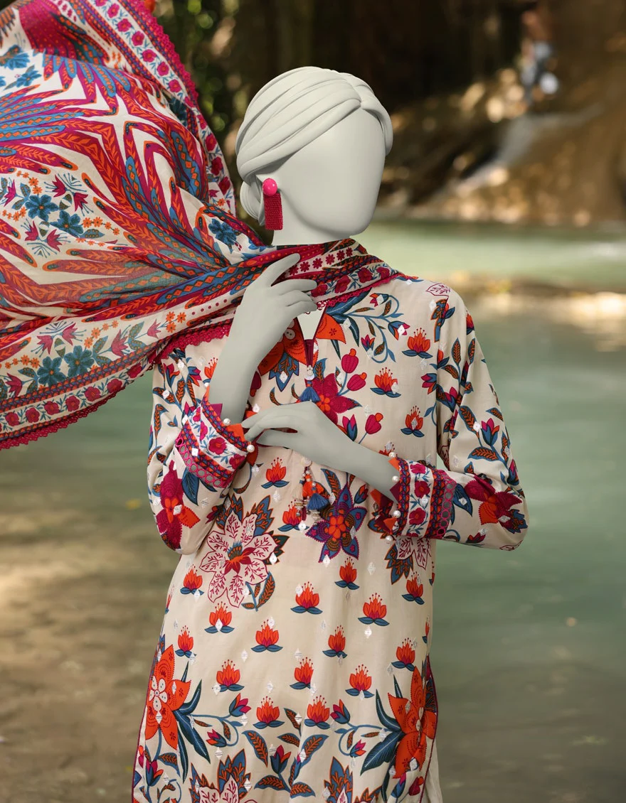 Junaid Jamshaid 2PC-JLAWN-S-JDS-25-1064 Multicolor Lawn Embroidered Shades Of Summer 2025 - Image 2