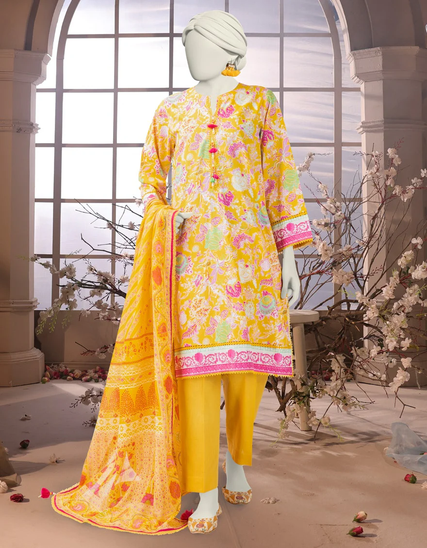 Junaid Jamshaid 3PC-25-3233 Multicolor Cambric Printed Shades Of Summer 2025