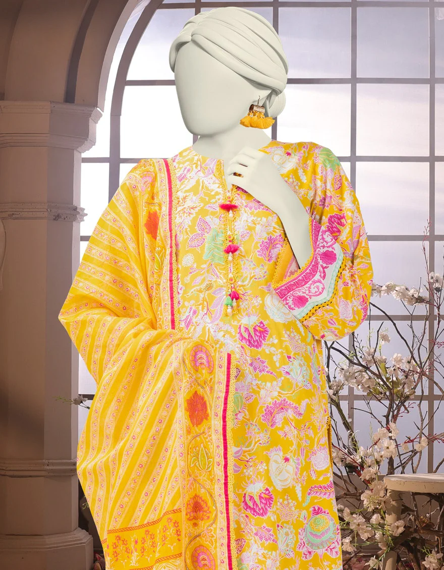 Junaid Jamshaid 3PC-25-3233 Multicolor Cambric Printed Shades Of Summer 2025 - Image 2