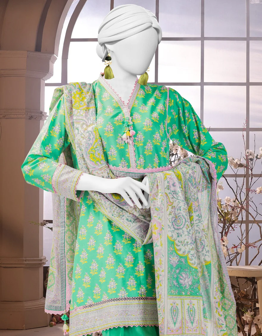 Junaid Jamshaid 3PC-25-3235 Multicolor Cambric Printed Shades Of Summer 2025 - Image 2