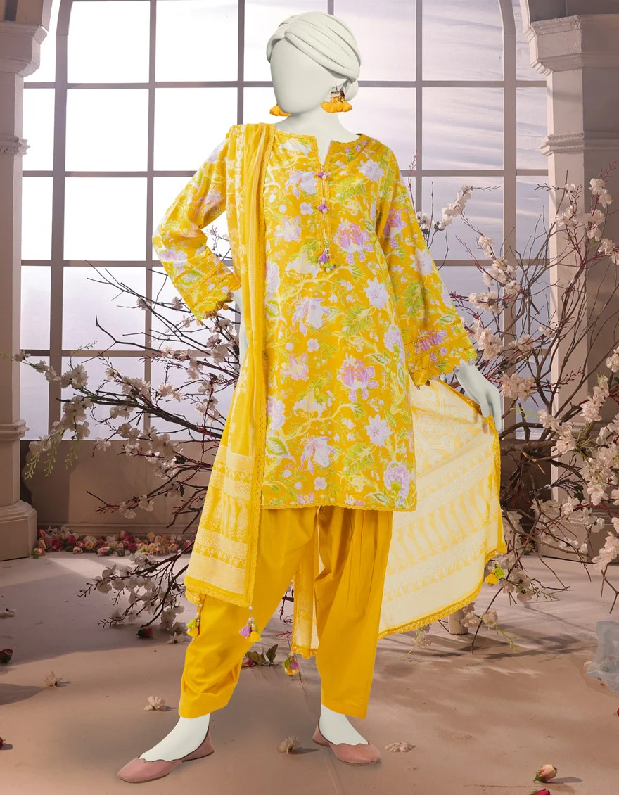 Junaid Jamshaid 3PC-25-3245 Multicolor Lawn Printed Shades Of Summer 2025