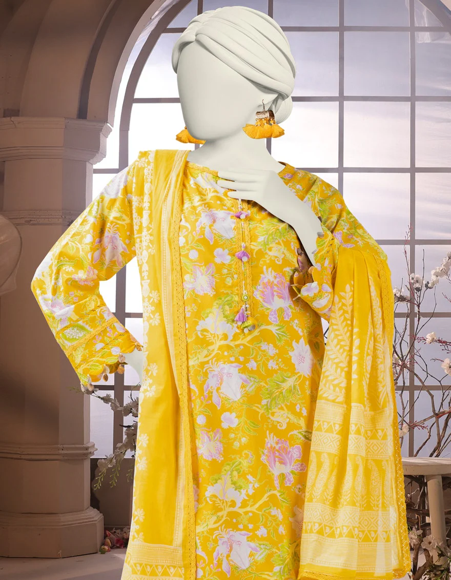Junaid Jamshaid 3PC-25-3245 Multicolor Lawn Printed Shades Of Summer 2025 - Image 2