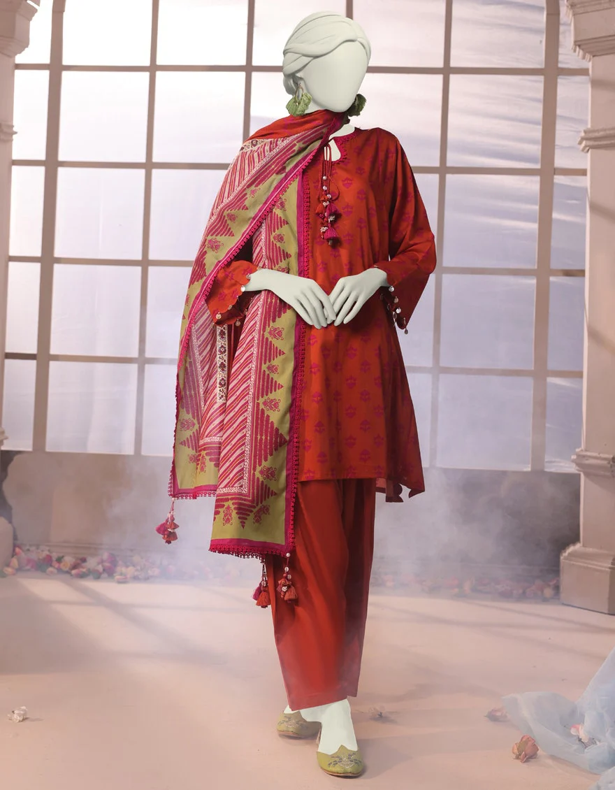 Junaid Jamshaid 3PC-JJLS-W-JWU-24-1736 Multicolor Cambric Printed Shades Of Summer 2025