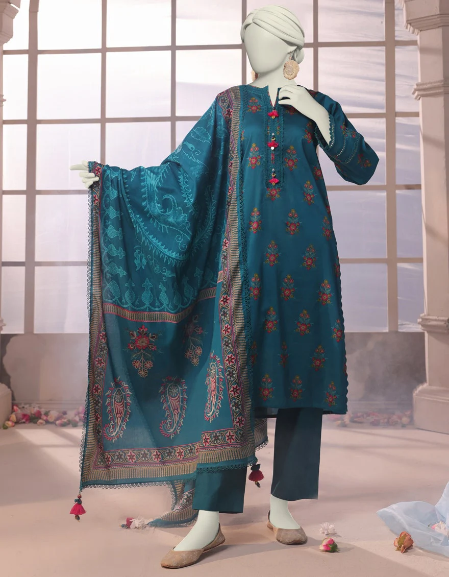 Junaid Jamshaid 3PC-JJLS-W-JWU-24-1739 Multicolor Cambric Printed Shades Of Summer 2025