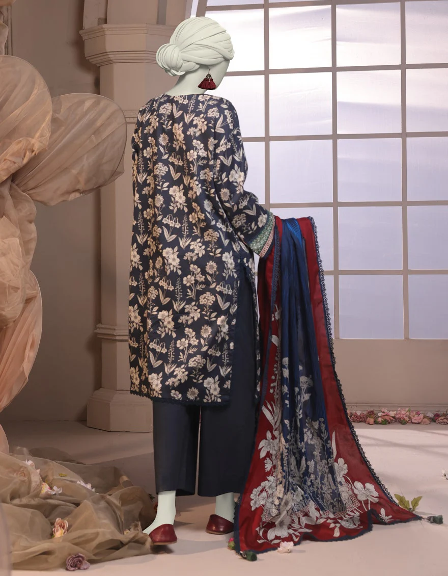 Junaid Jamshaid 3PC-JJLS-W-JWU-24-1742 Multicolor Cambric Printed Shades Of Summer 2025 - Image 2