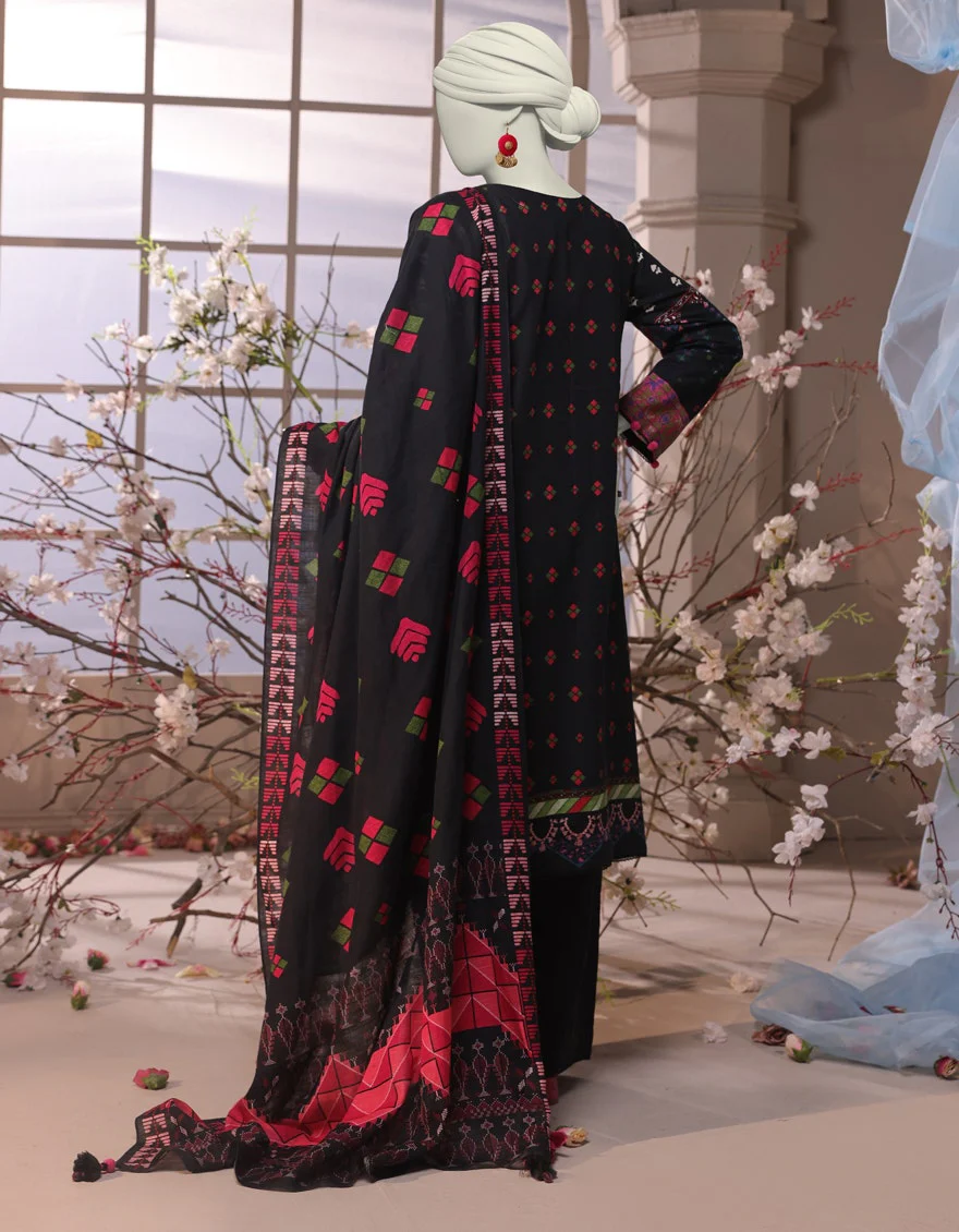 Junaid Jamshaid 3PC-JJLS-W-JWU-24-1748 Multicolor Slub Printed Shades Of Summer 2025 - Image 2