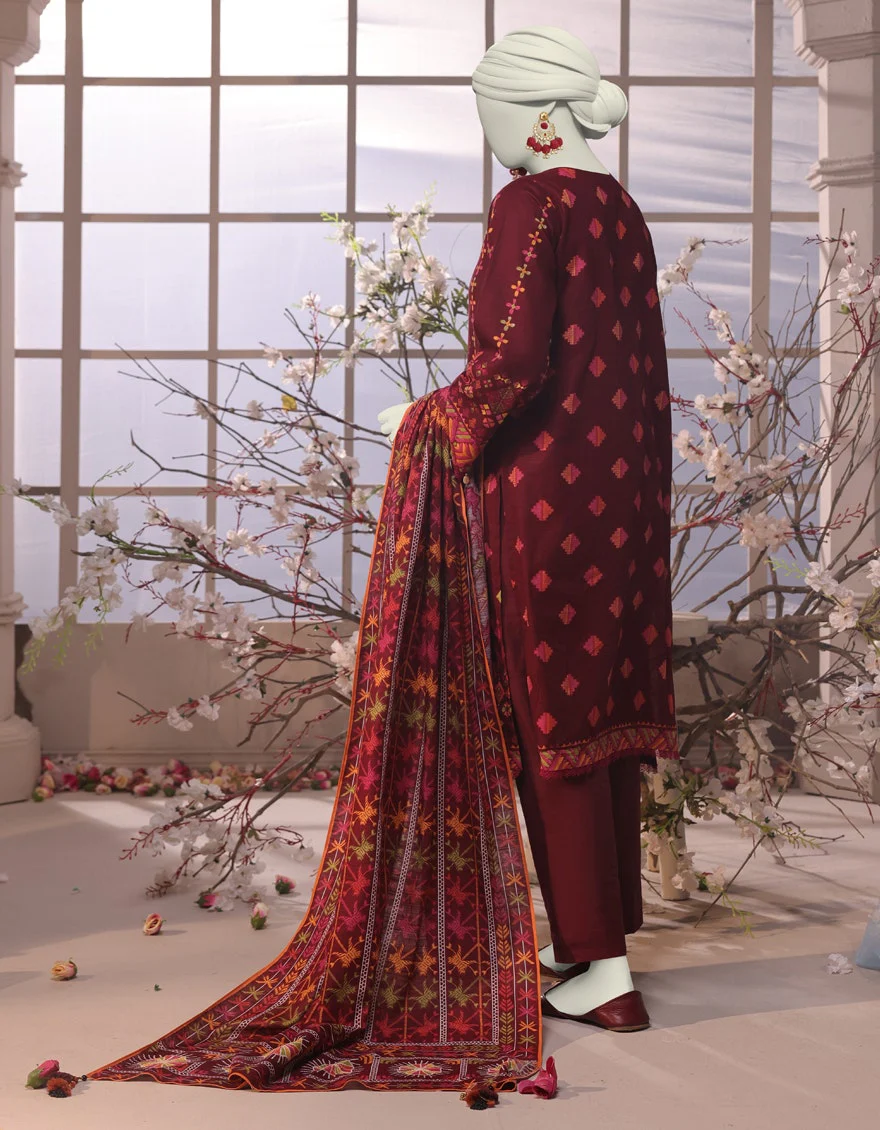 Junaid Jamshaid 3PC-JJLS-W-JWU-24-1749 Multicolor Slub Printed Shades Of Summer 2025 - Image 2