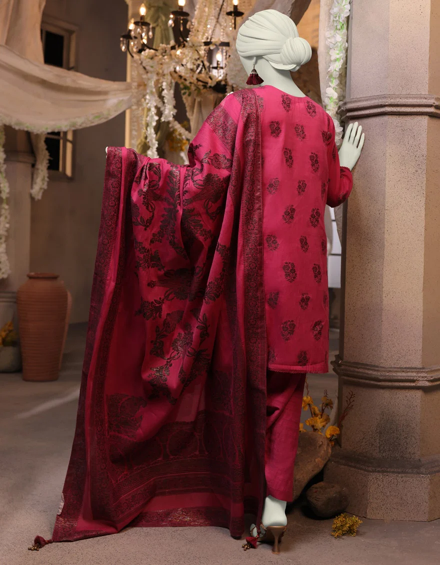 Junaid Jamshaid 3PC-JJLS-W-JWU-24-1755 Multicolor Jacquard Yarn Dyed Shades Of Summer 2025 - Image 2
