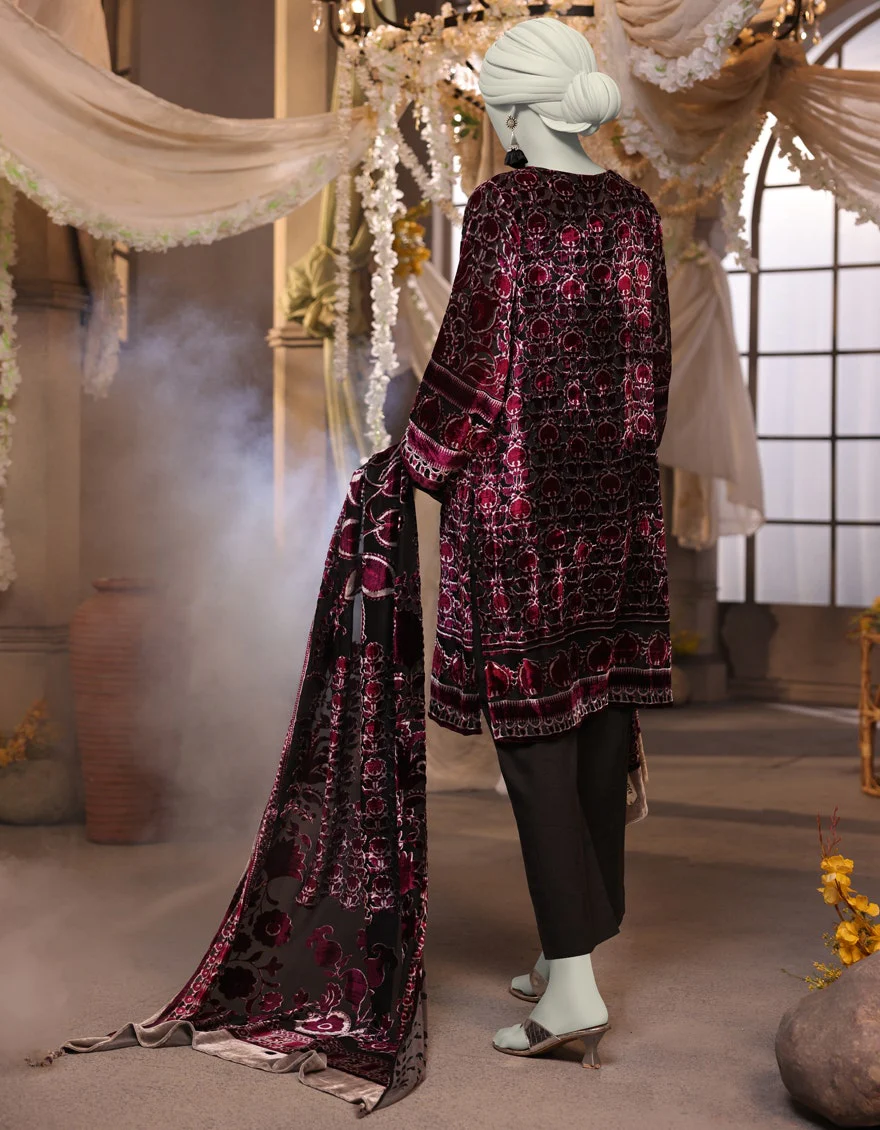 Junaid Jamshaid 3PC-JJLS-W-JWU-24-1756 Magenta Polyester Printed Shades Of Summer 2025 - Image 2