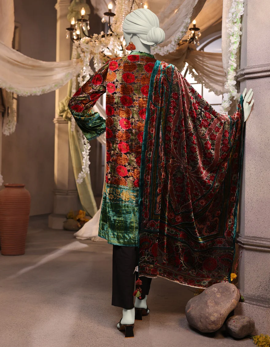 Junaid Jamshaid 3PC-JJLS-W-JWU-24-1758 Black Polyester Printed Shades Of Summer 2025 - Image 2