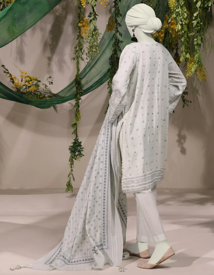 Junaid Jamshaid 3PC-JJLS-W-JWU-24-1773 Off White Jacquard Printed Shades Of Summer 2025 - Image 2