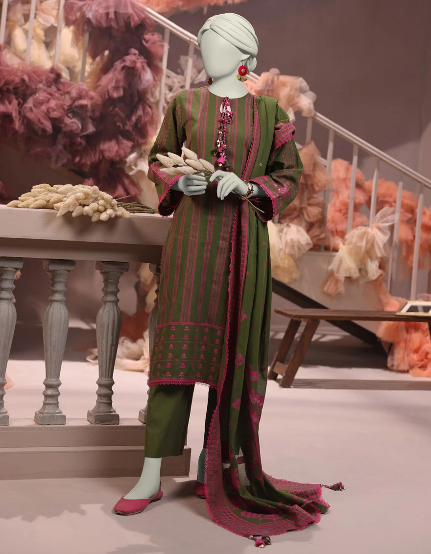 Junaid Jamshaid 3PC-JLAWN-S-24-475 Multicolor Jacquard Yarn Dyed Shades Of Summer 2025