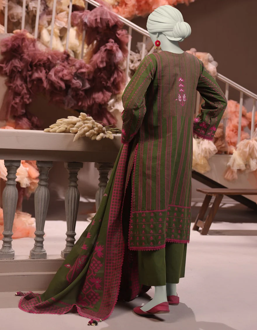 Junaid Jamshaid 3PC-JLAWN-S-24-475 Multicolor Jacquard Yarn Dyed Shades Of Summer 2025 - Image 2