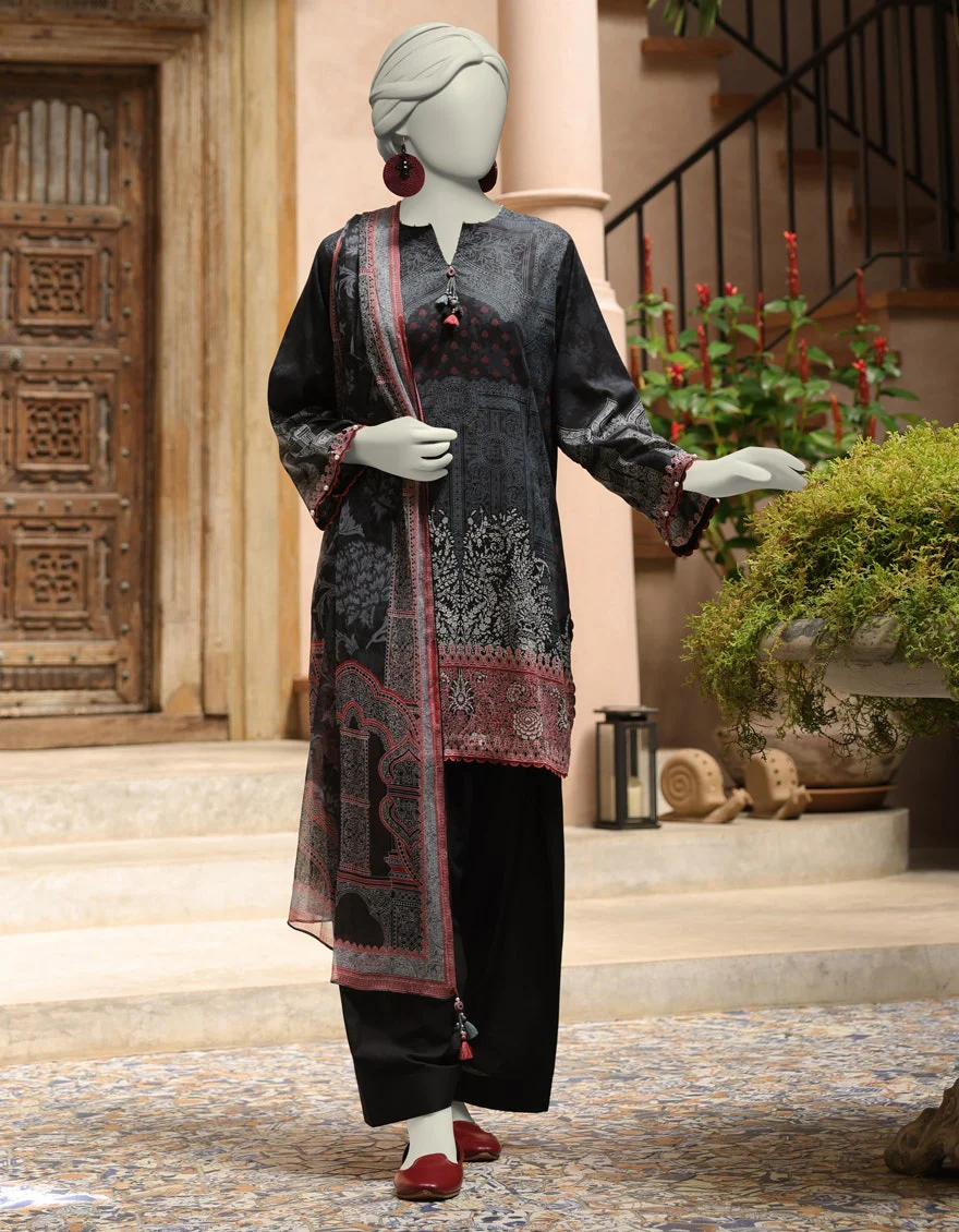 Junaid Jamshaid 3PC-JLAWN-S-25-3002 Multicolor Lawn  Printed Shades Of Summer 2025