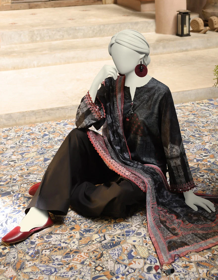 Junaid Jamshaid 3PC-JLAWN-S-25-3002 Multicolor Lawn  Printed Shades Of Summer 2025 - Image 2