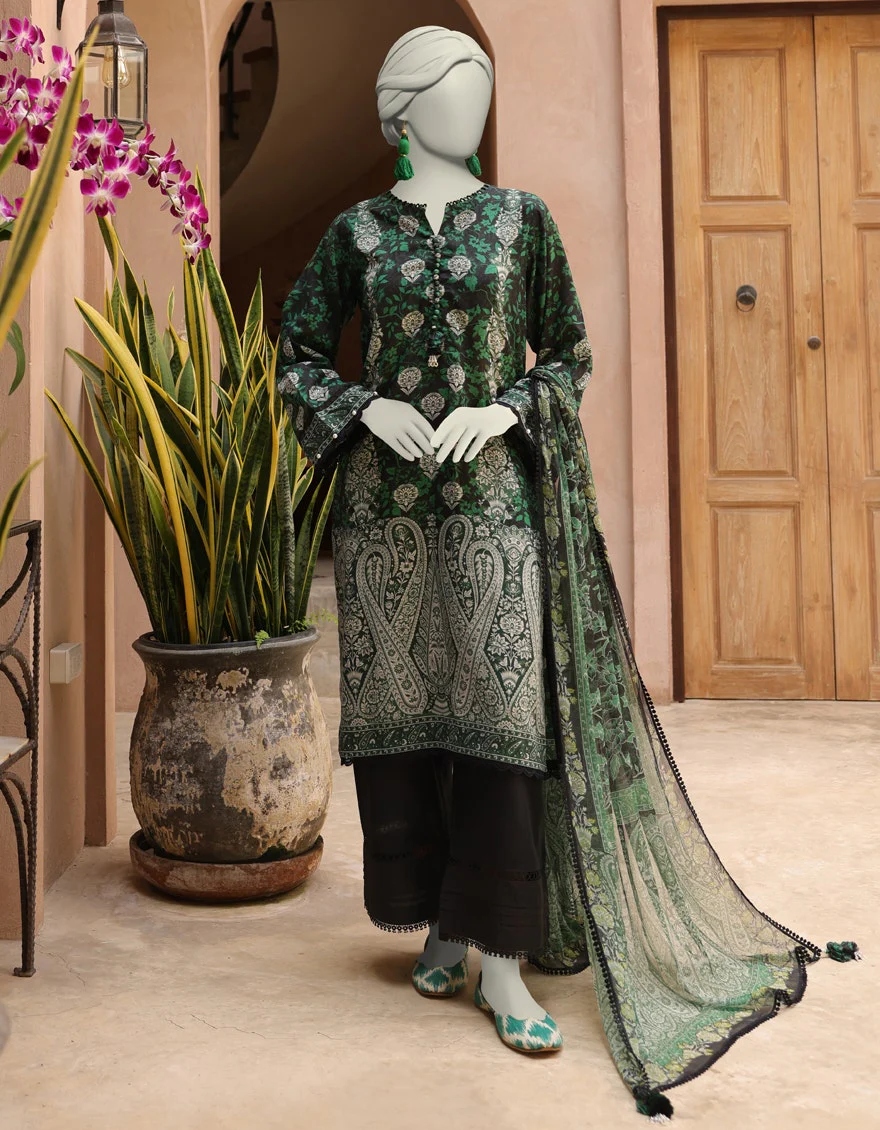 Junaid Jamshaid 3PC-JLAWN-S-25-3003 Multicolor Lawn Printed Shades Of Summer 2025
