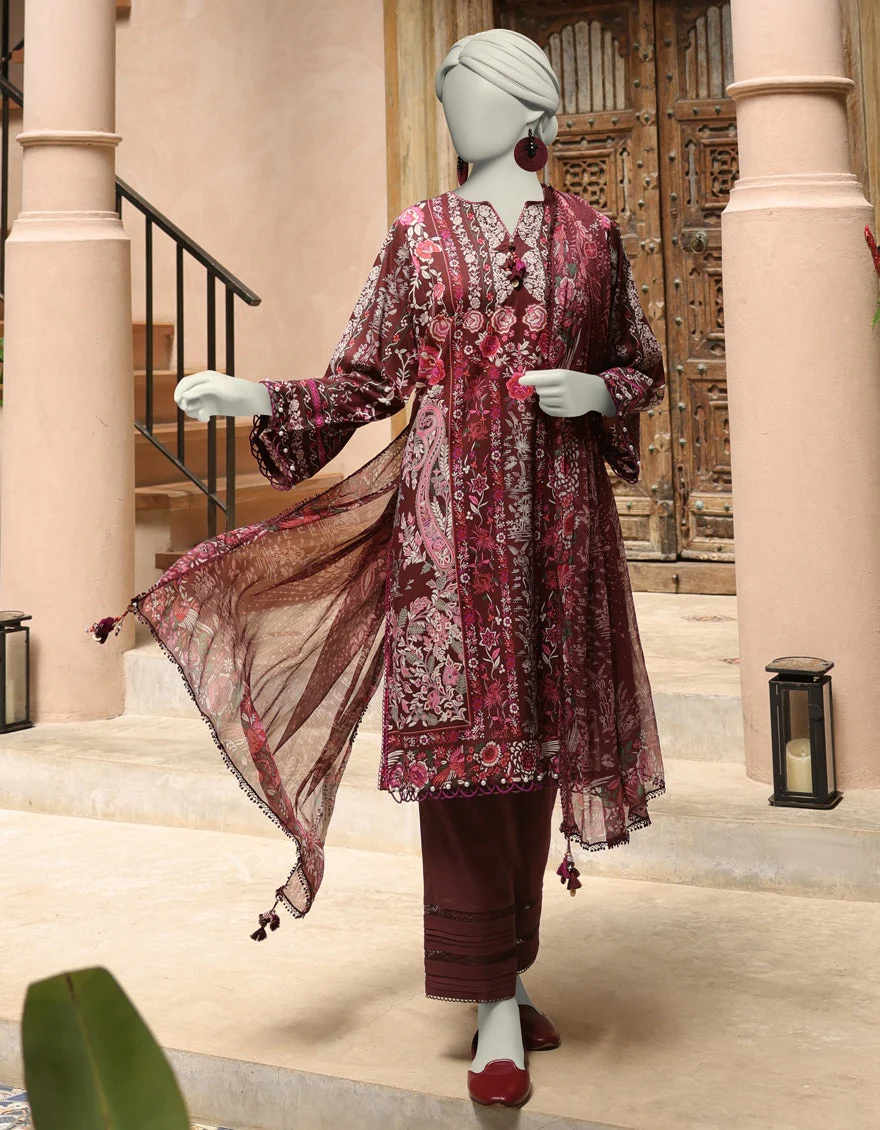 Junaid Jamshaid 3PC-JLAWN-S-25-3006 Multicolor Lawn Printed Shades Of Summer 2025