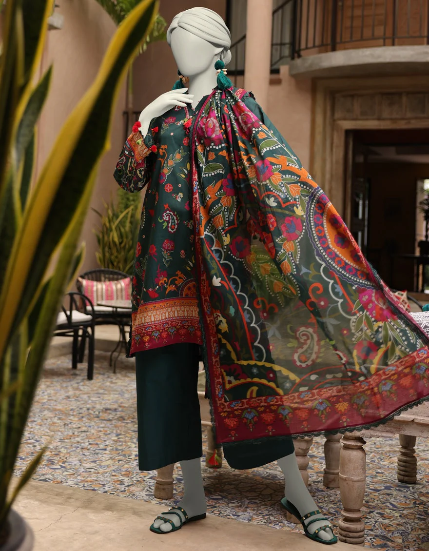 Junaid Jamshaid 3PC-JLAWN-S-25-3009 Multicolor Lawn  Printed Shades Of Summer 2025