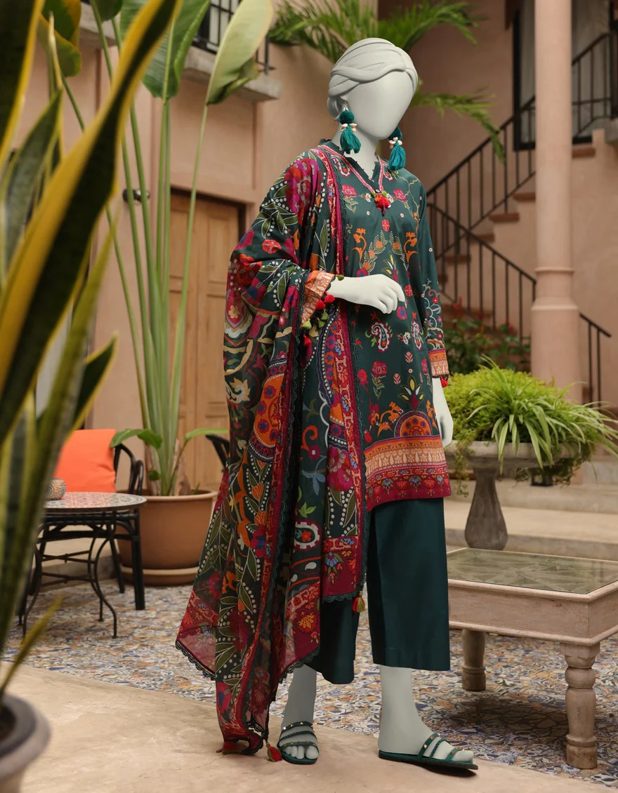 Junaid Jamshaid 3PC-JLAWN-S-25-3009 Multicolor Lawn  Printed Shades Of Summer 2025 - Image 2