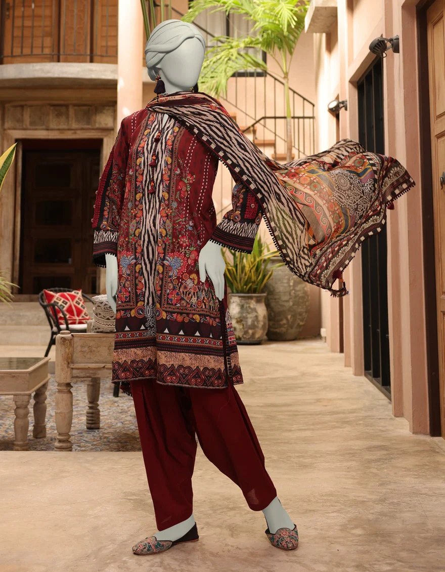 Junaid Jamshaid 3PC-JLAWN-S-25-3010 Multicolor Lawn  Printed Shades Of Summer 2025