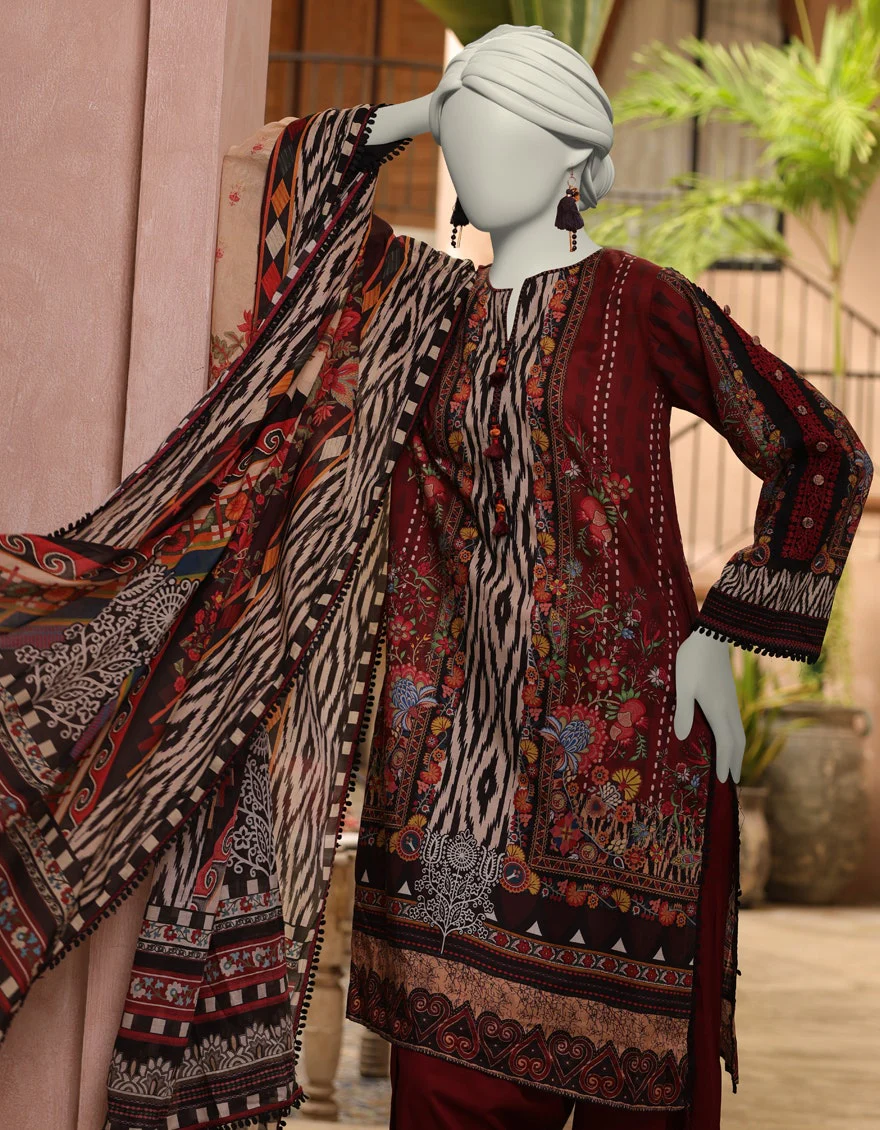 Junaid Jamshaid 3PC-JLAWN-S-25-3010 Multicolor Lawn  Printed Shades Of Summer 2025 - Image 2