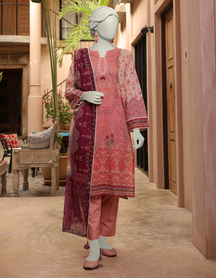 Junaid Jamshaid 3PC-JLAWN-S-25-3012 Multicolor Lawn Printed Shades Of Summer 2025