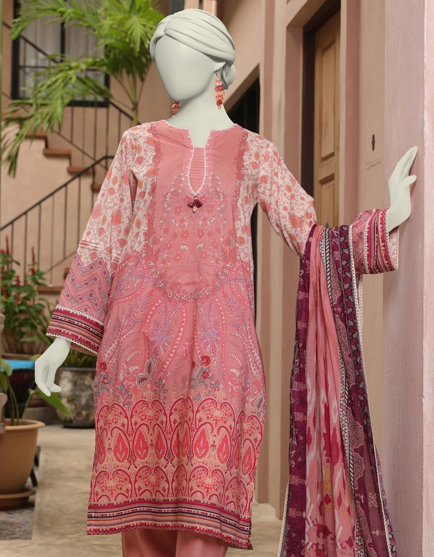 Junaid Jamshaid 3PC-JLAWN-S-25-3012 Multicolor Lawn Printed Shades Of Summer 2025 - Image 2