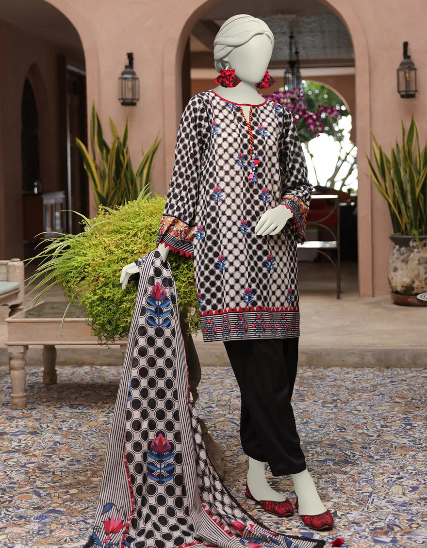 Junaid Jamshaid 3PC-JLAWN-S-25-3013 Multicolor Lawn  Printed Shades Of Summer 2025