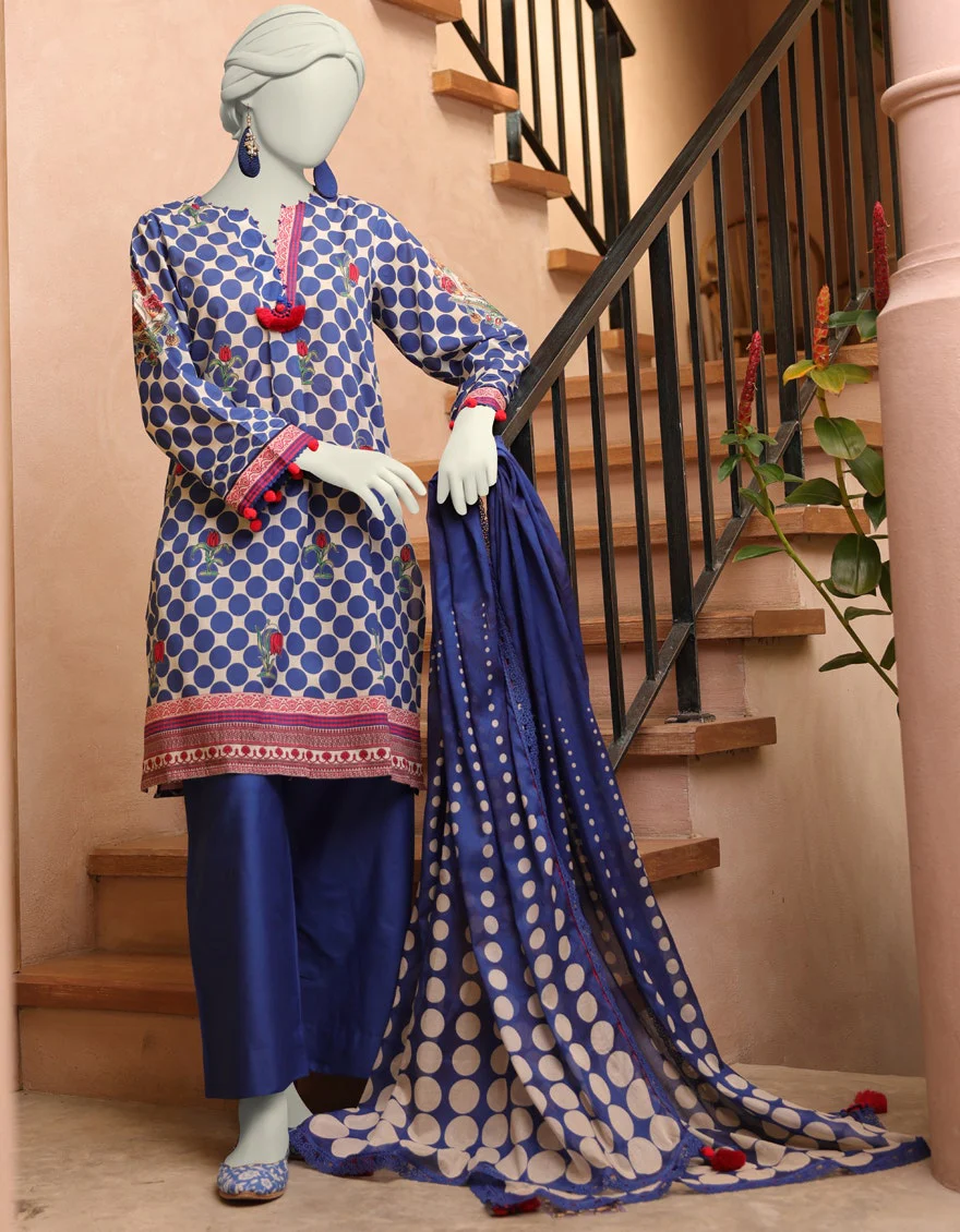 Junaid Jamshaid 3PC-JLAWN-S-25-3015 Multicolor Lawn  Printed Shades Of Summer 2025