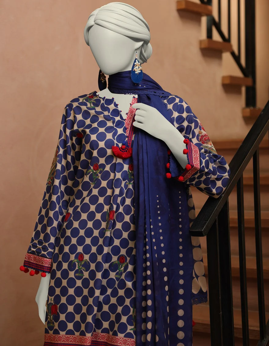 Junaid Jamshaid 3PC-JLAWN-S-25-3015 Multicolor Lawn  Printed Shades Of Summer 2025 - Image 2