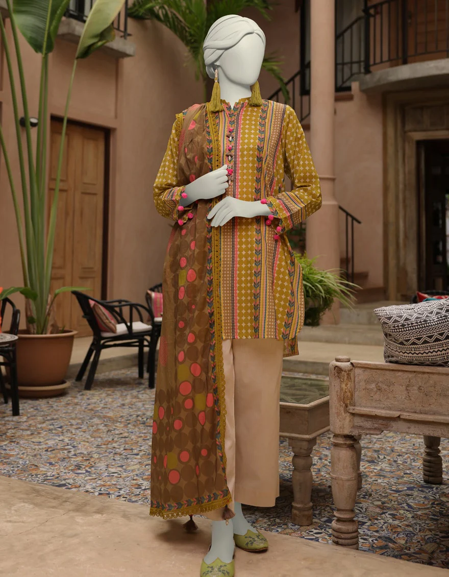 Junaid Jamshaid 3PC-JLAWN-S-25-3016 Multicolor Lawn  Printed Shades Of Summer 2025