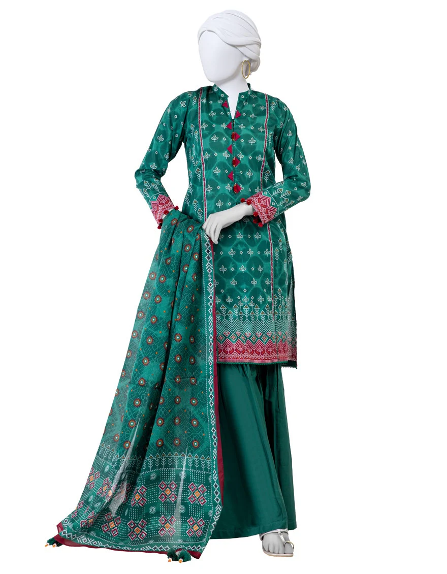 Junaid Jamshaid 3PC-JLAWN-S-25-3025 Multicolor Lawn Printed Shades Of Summer 2025