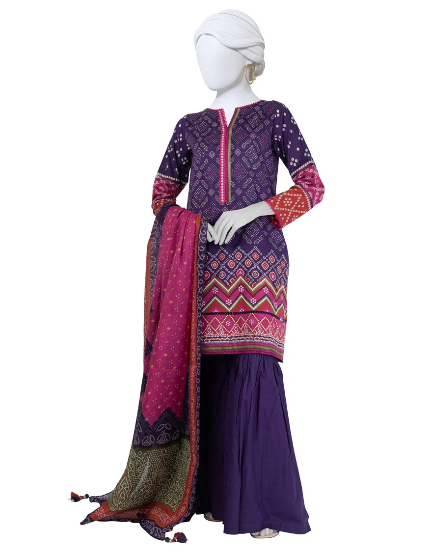Junaid Jamshaid 3PC-JLAWN-S-25-3028 Multicolor Lawn  Printed Shades Of Summer 2025