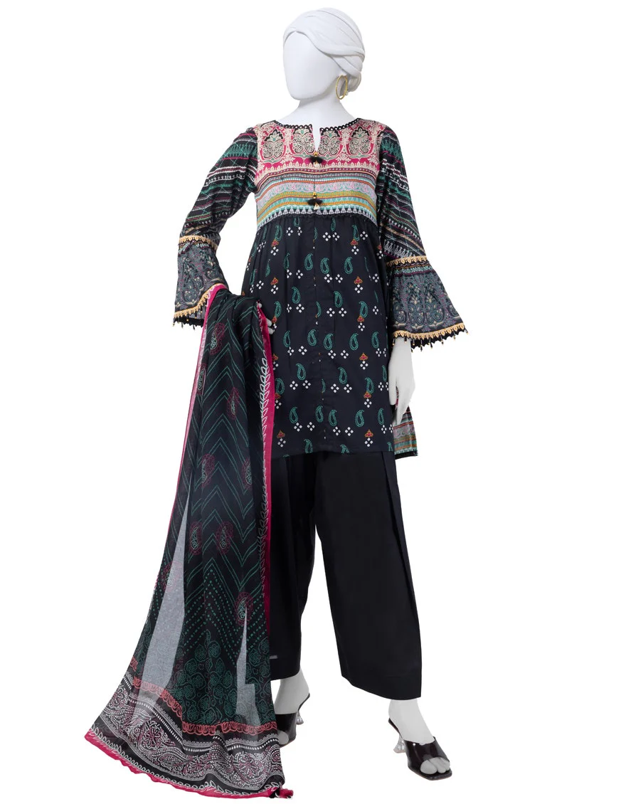 Junaid Jamshaid 3PC-JLAWN-S-25-3031 Multicolor Lawn  Printed Shades Of Summer 2025