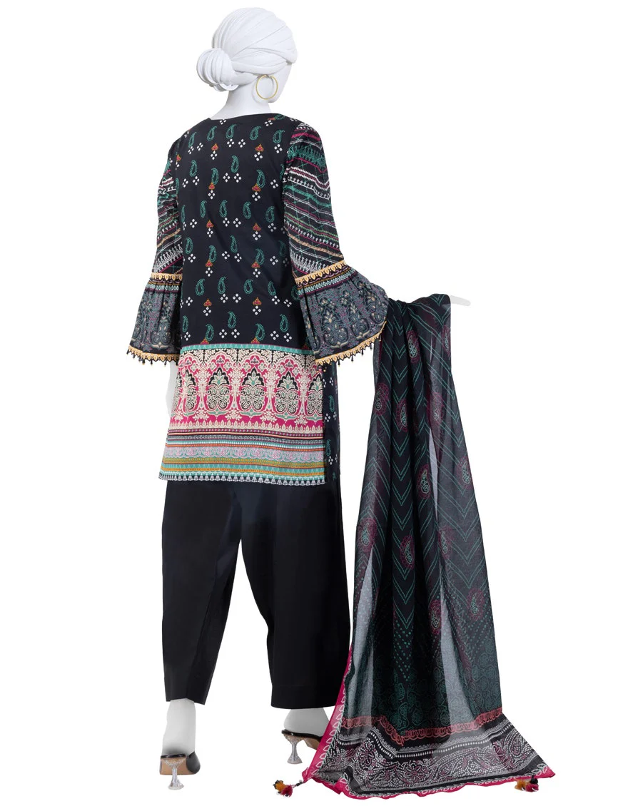 Junaid Jamshaid 3PC-JLAWN-S-25-3031 Multicolor Lawn  Printed Shades Of Summer 2025 - Image 2