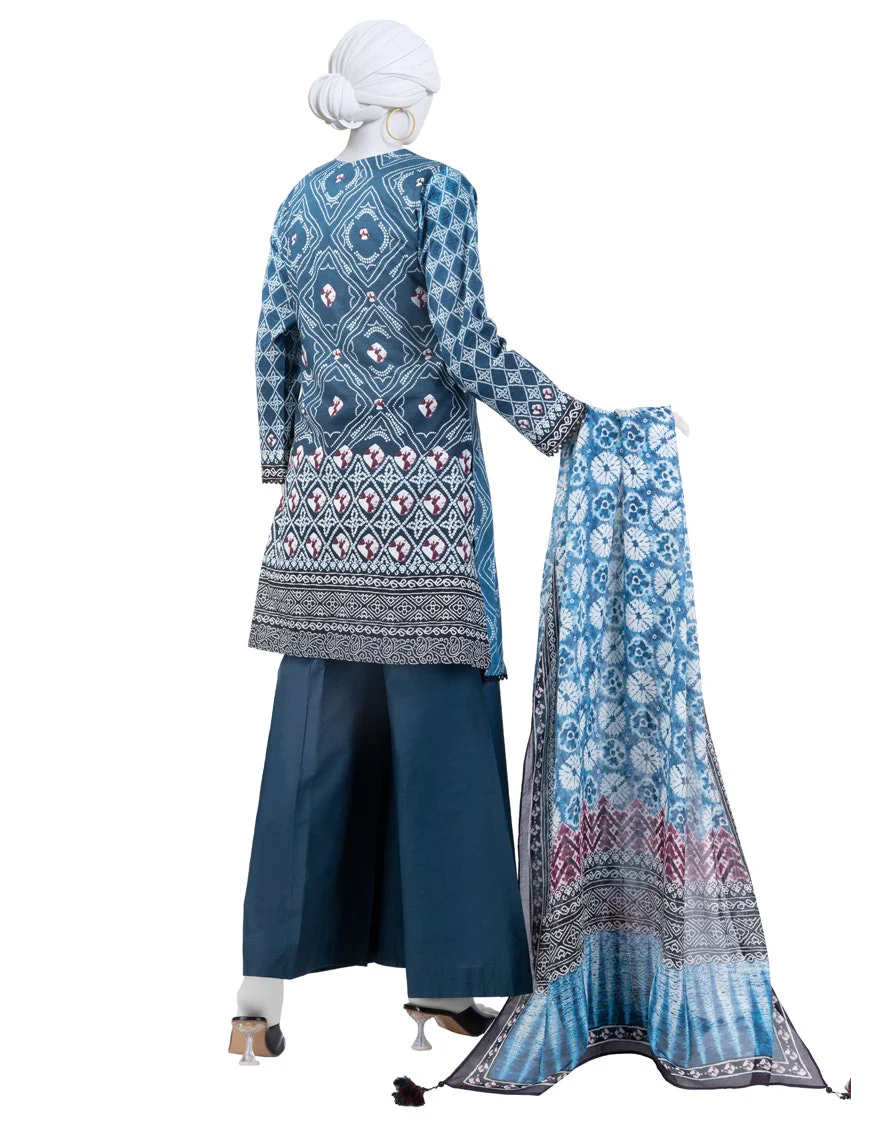 Junaid Jamshaid 3PC-JLAWN-S-25-3032 Multicolor Lawn  Printed Shades Of Summer 2025 - Image 2