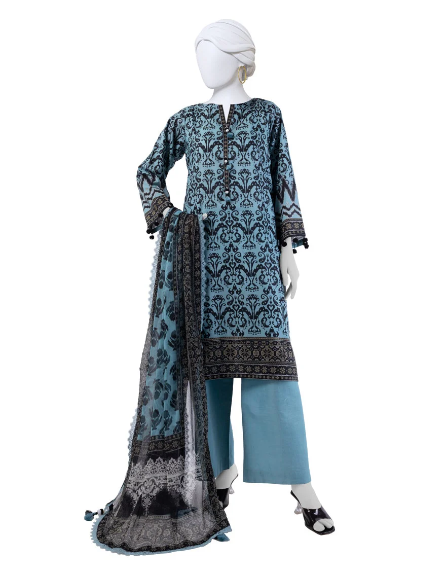 Junaid Jamshaid 3PC-JLAWN-S-25-3034 Multicolor Lawn  Printed Shades Of Summer 2025